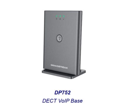 Grandstream DP752 Estación base DECT para DP720/DP722/DP725/DP730, 10 cuentas SIP,10 líneas,5 llamadas concurrentes y conferencia 3 vías. Alcance 400 m. en ext. con DP730 y 50 en int. 1 puerto 10/100