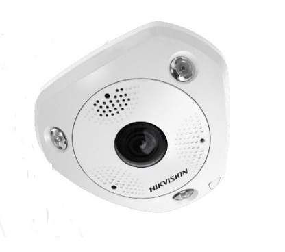 Hikvision DS-2CD6365G0E-IVS(1.27mm)(B) Cámara de exterior 6MP, panorámica ojo de pez/fisheye, lente fija, 1/1.8 pulgadas, ICR, I