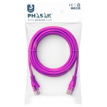 PHASAK PHK 1952V Cable de red UTP Phasak Cat.6 CU 0.25m Violeta