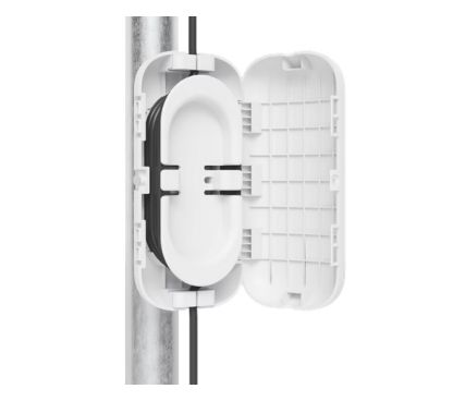Ubiquiti UACC-FIBER-SR-KIT Caja resistente a los rayos UV, para montaje en poste o pared, con carrete desmontable para organizar y reducir la tensión física del cableado de fibra óptica.
